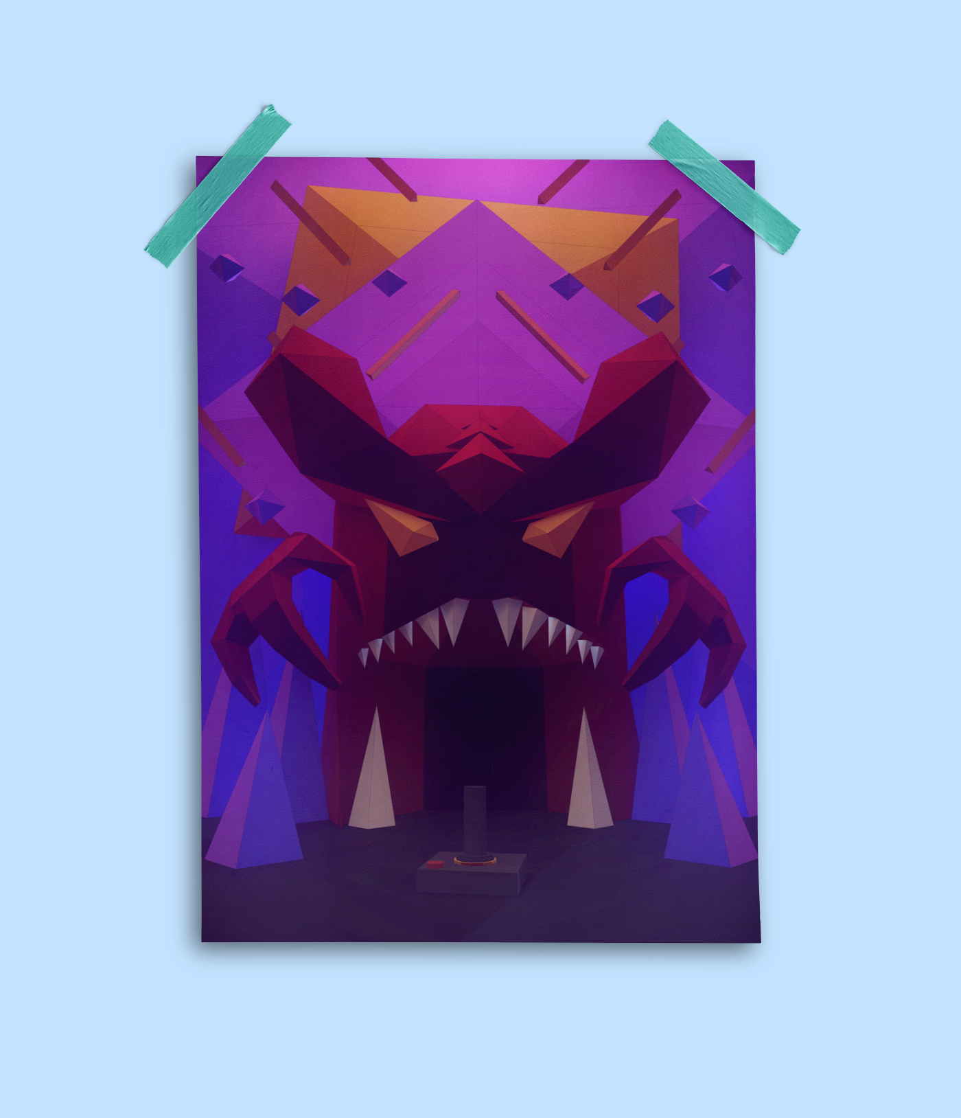 video game magazine Low Poly 3D illustration editorial