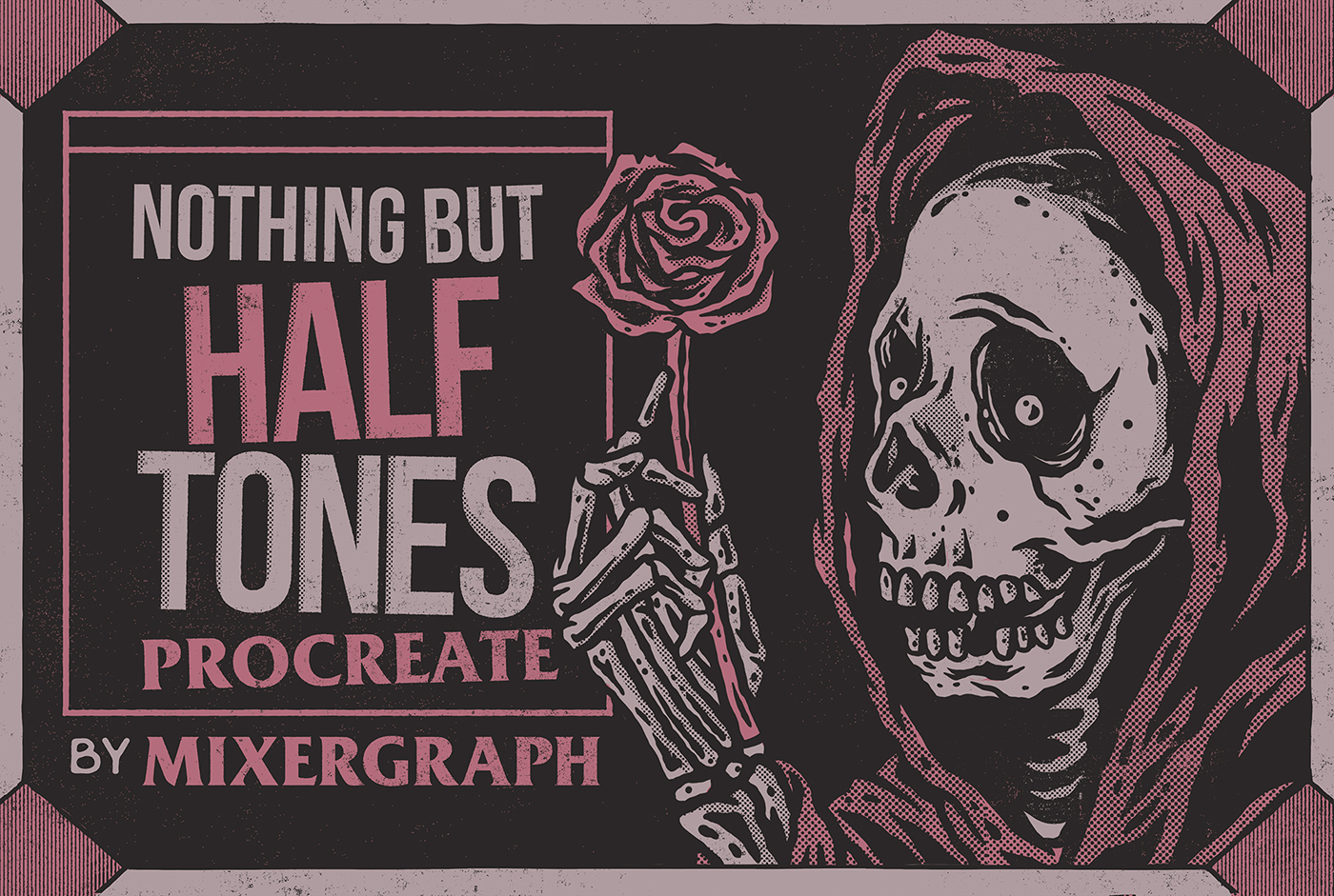 subtle halftone halftones grunge rock metal punk skull death dead