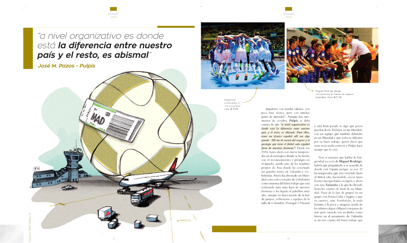 design gráfico editorial design  Editorial Illustration football futsal ILLUSTRATION  ilustracion magazine Magazine design sport illustration
