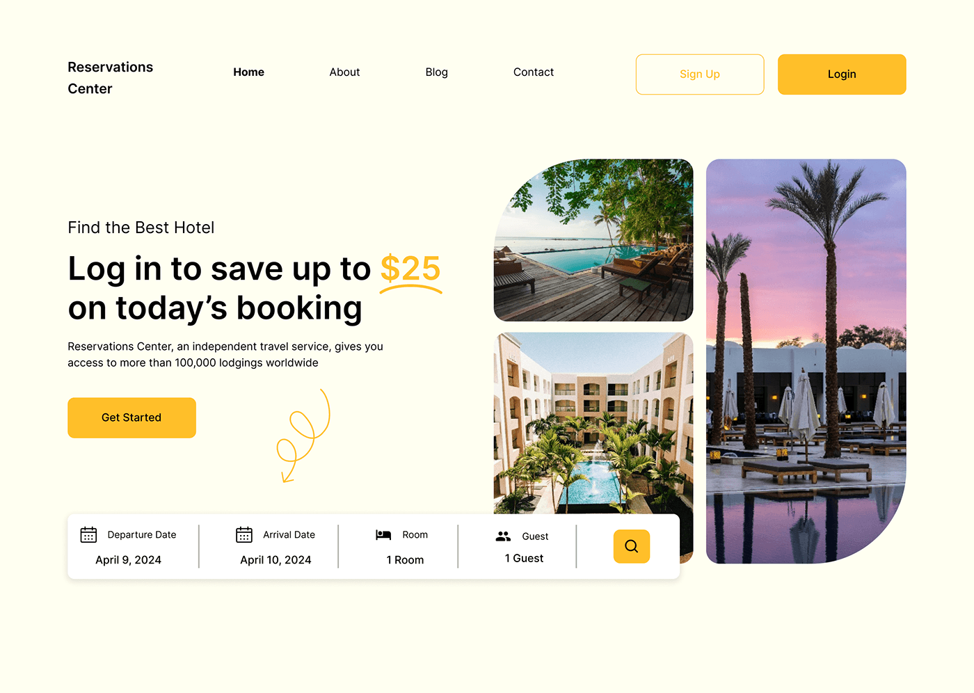 Hotel Booking Website website redesign UI/UX ui design UX design landing page Figma landing page design user interface Website
