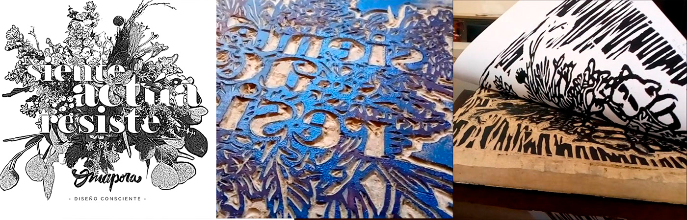 craft Ecology handmade ink print silkscreen Stamp Design Sustainable Fashion TRADITIONAL ART woodcut