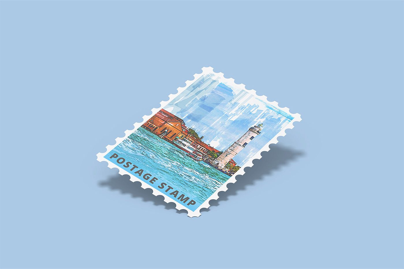 envelope Label letter mailing Mockup postage stamp postcard stamp sticker