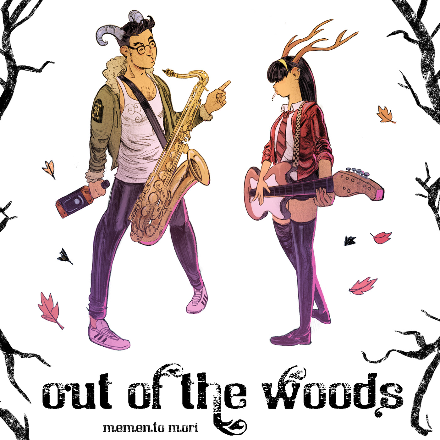 faun woods band guitar saxophone comic Fashion  music forest modern fauns
