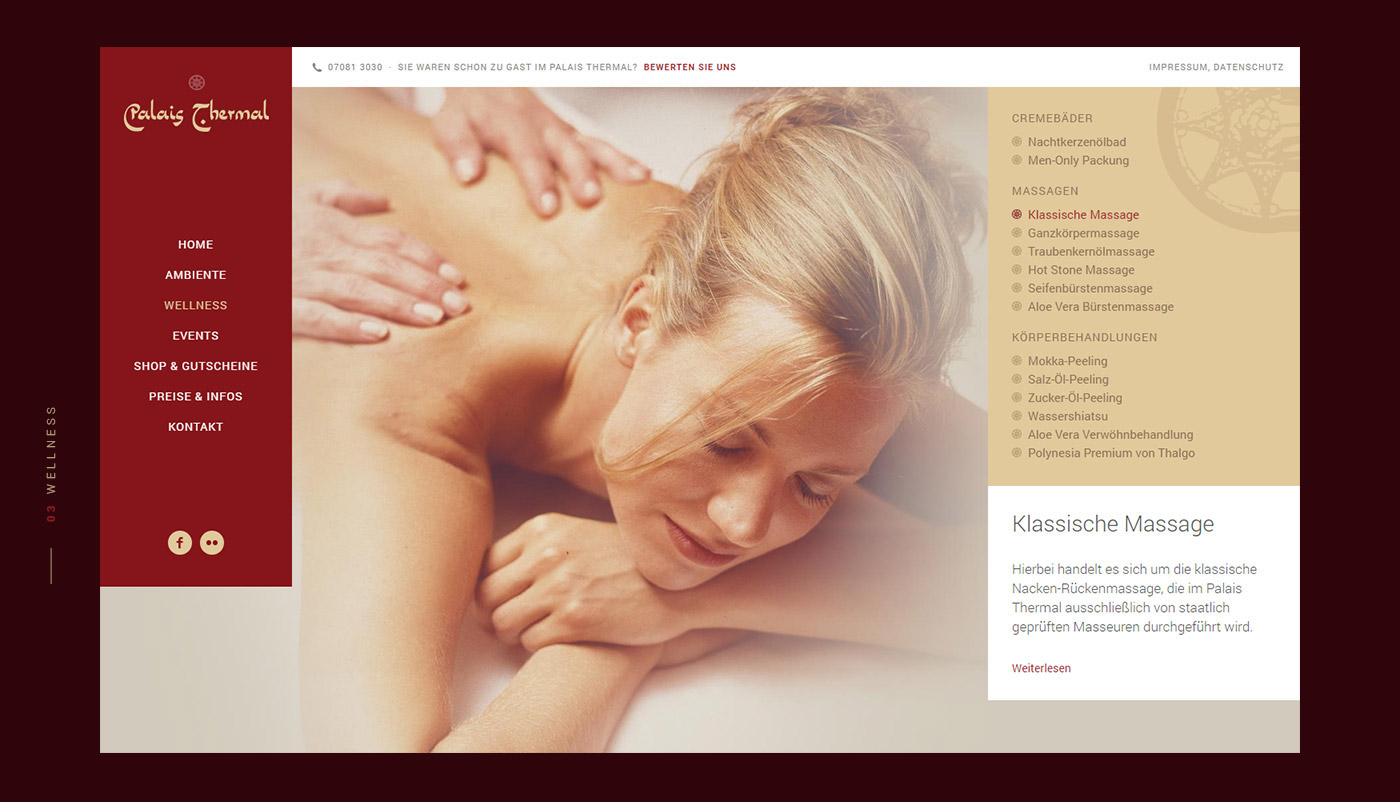 UI ux Webdesign frontend germany red Spa Wellness tourism black forest