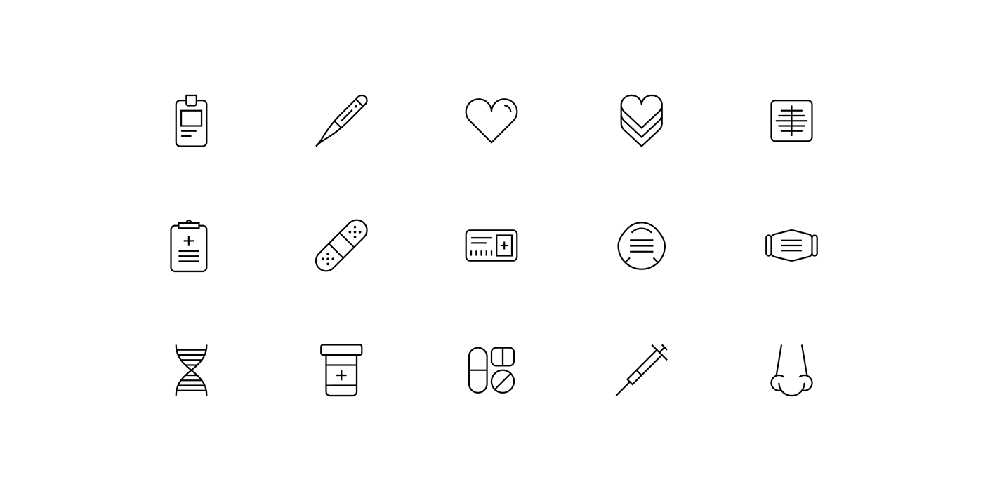 A collection of healthcare icons