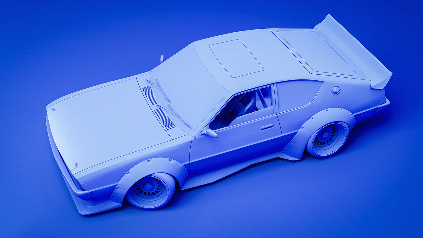 Clay Render Car modelling