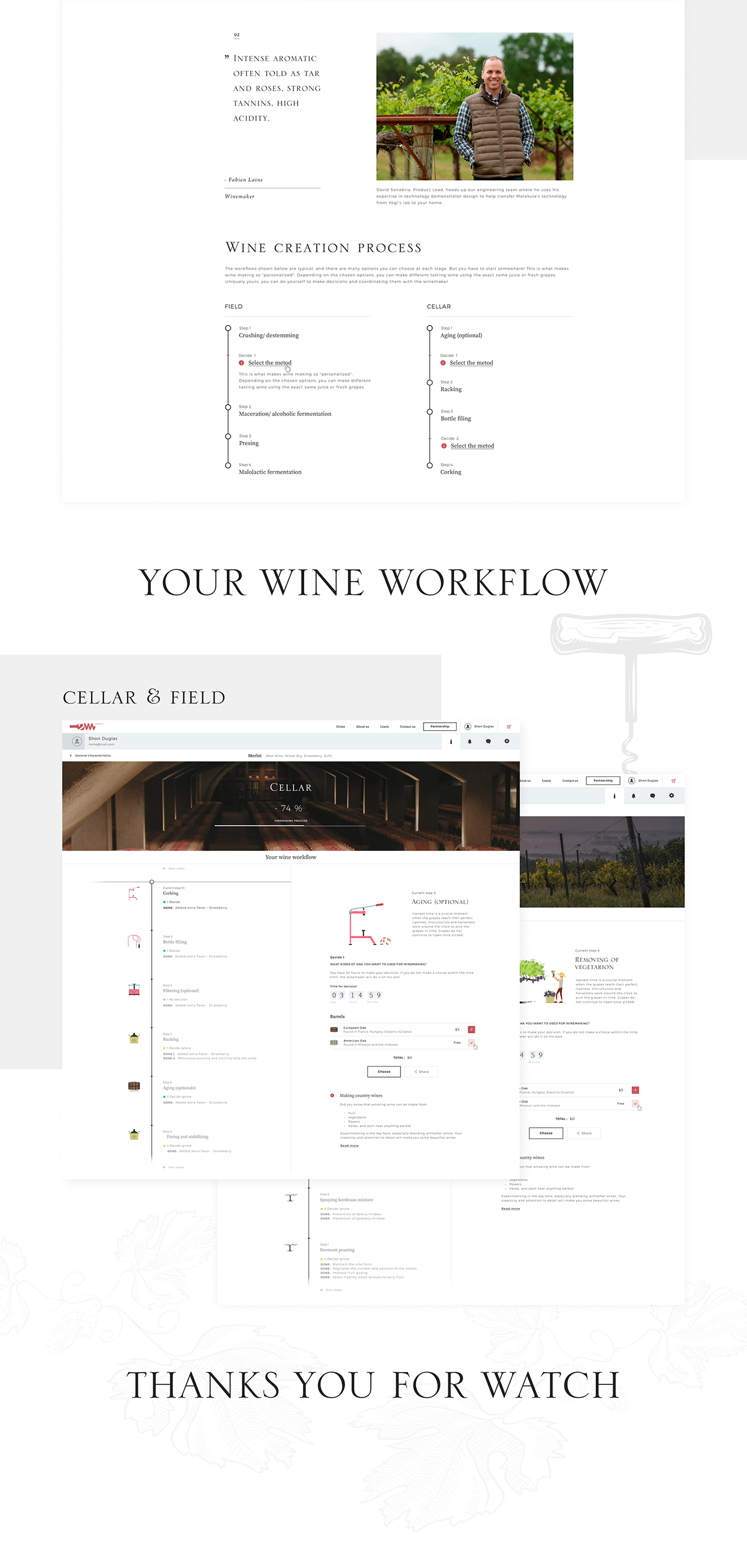 Production UI ux Web wine