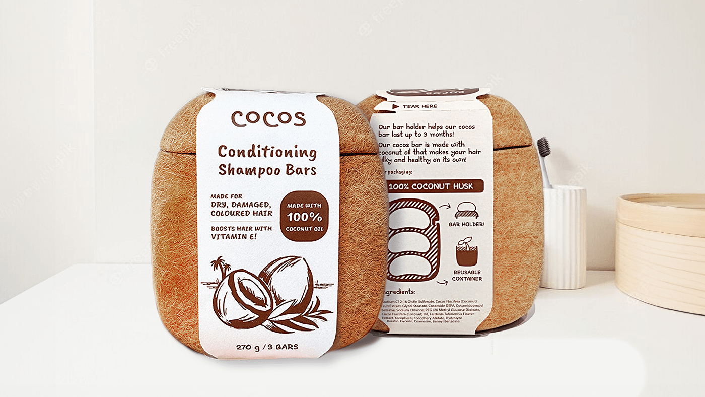 packaging design Packaging Sustainable Design Sustainability shampoo packaging eco-friendly recycle Coconut healthcare reuse