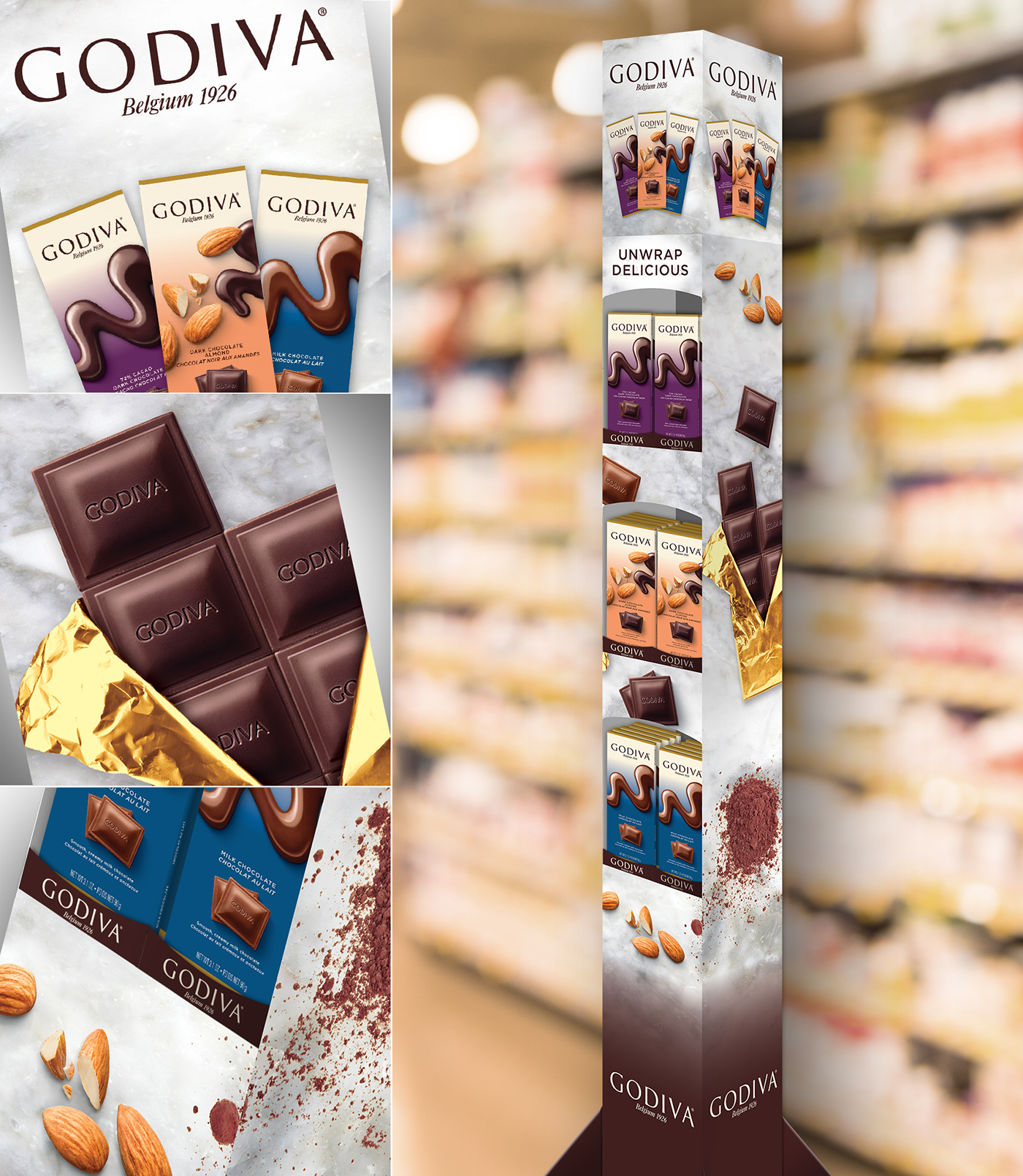 chocolate Display store fsi Advertising  taste appeal Food  Promotion Launching ingredient
