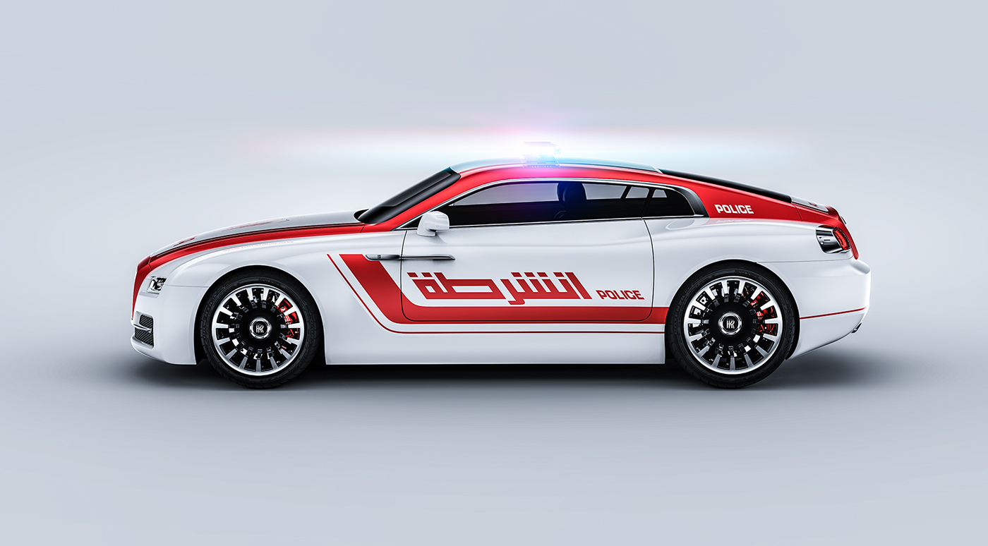 Police car UAE Dubai Police Rolls-Royce rolls-royce coupe car design concept car automotive   Vehicle Design