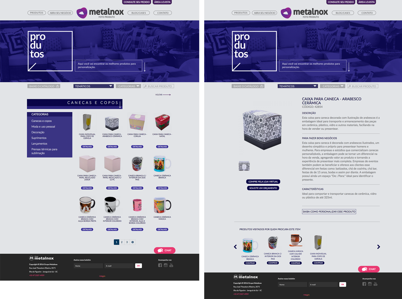 site Interface e-commerce Produtos Web ux