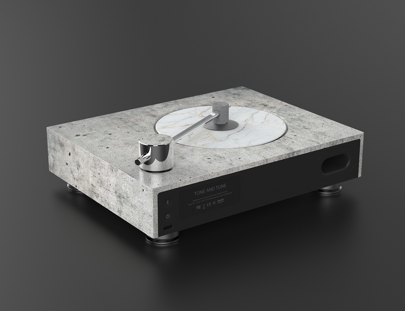 turntable vinyl bluetooth speaker vibration sound music material cmf