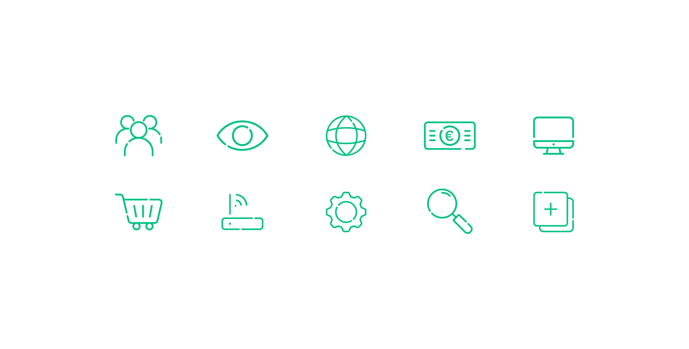 tecnology brand identity ui design brochure software company landing page UI/UX Website icons set icon design 