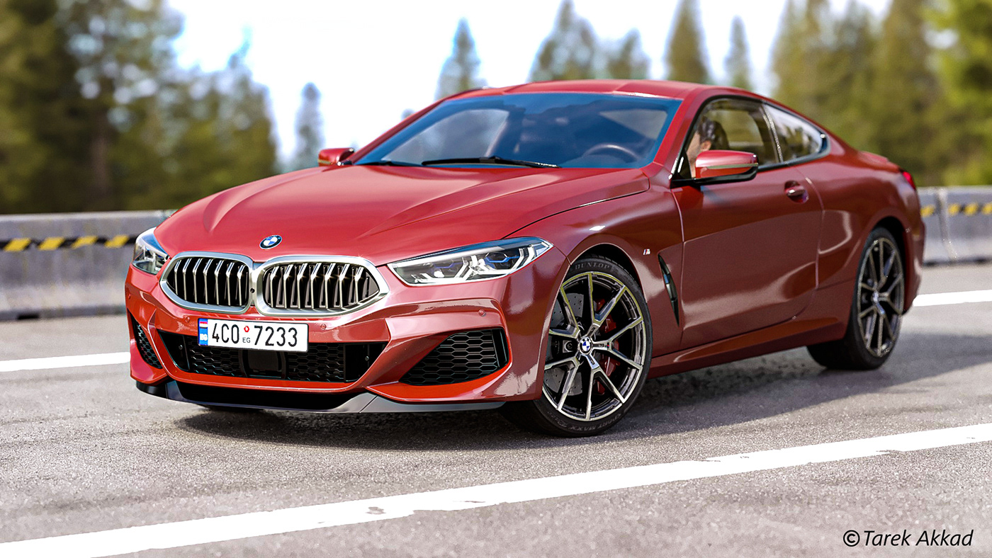 automotive   BMW c4d car Cars coupe m850i Render rendering sport