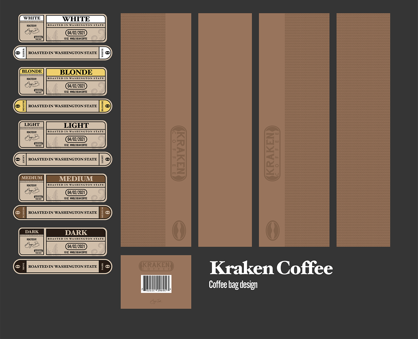 Coffee coffee beans coffee brand Freighter Apparel Gageink graphic design  kraken nautical