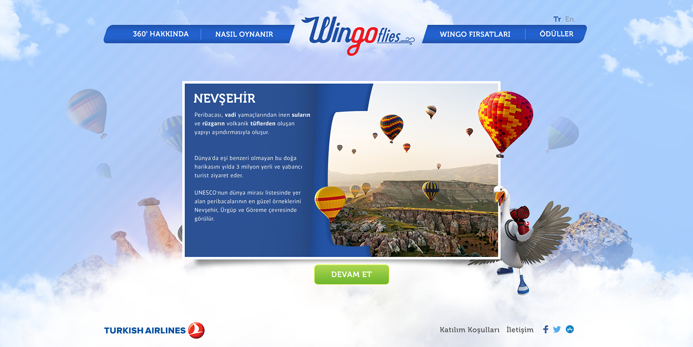 Turkish Airlines wingo microsite Web advergame Project 360video