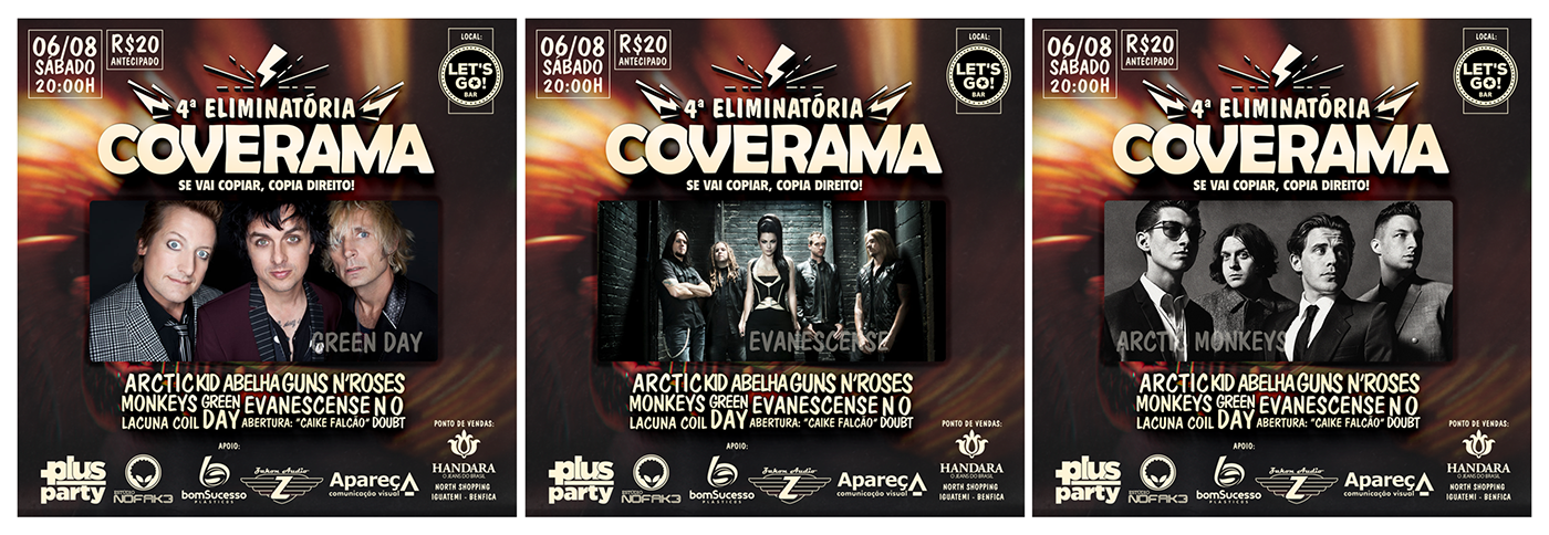 flyers instagram Coverama cover richardsaundersart festa eventos rock