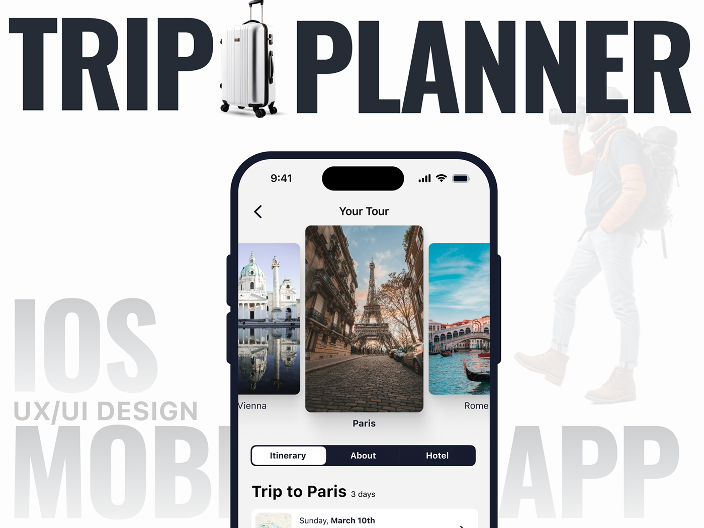 Mobile app UI/UX mobail app design ai trip Travel uiux app design application planner design