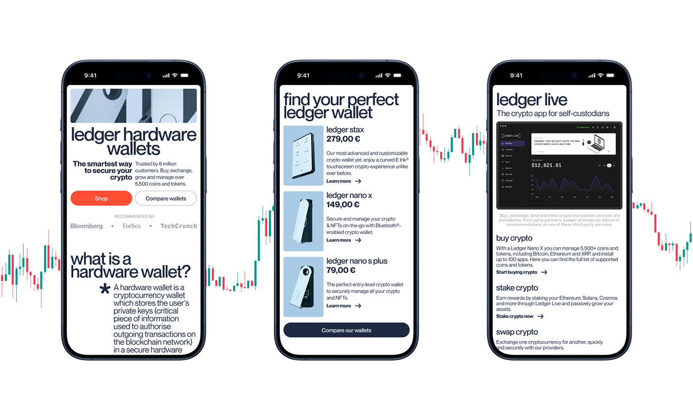 LEDGER corporate ui ux WALLET crypto cryptocurrency blockchain web3 Investment