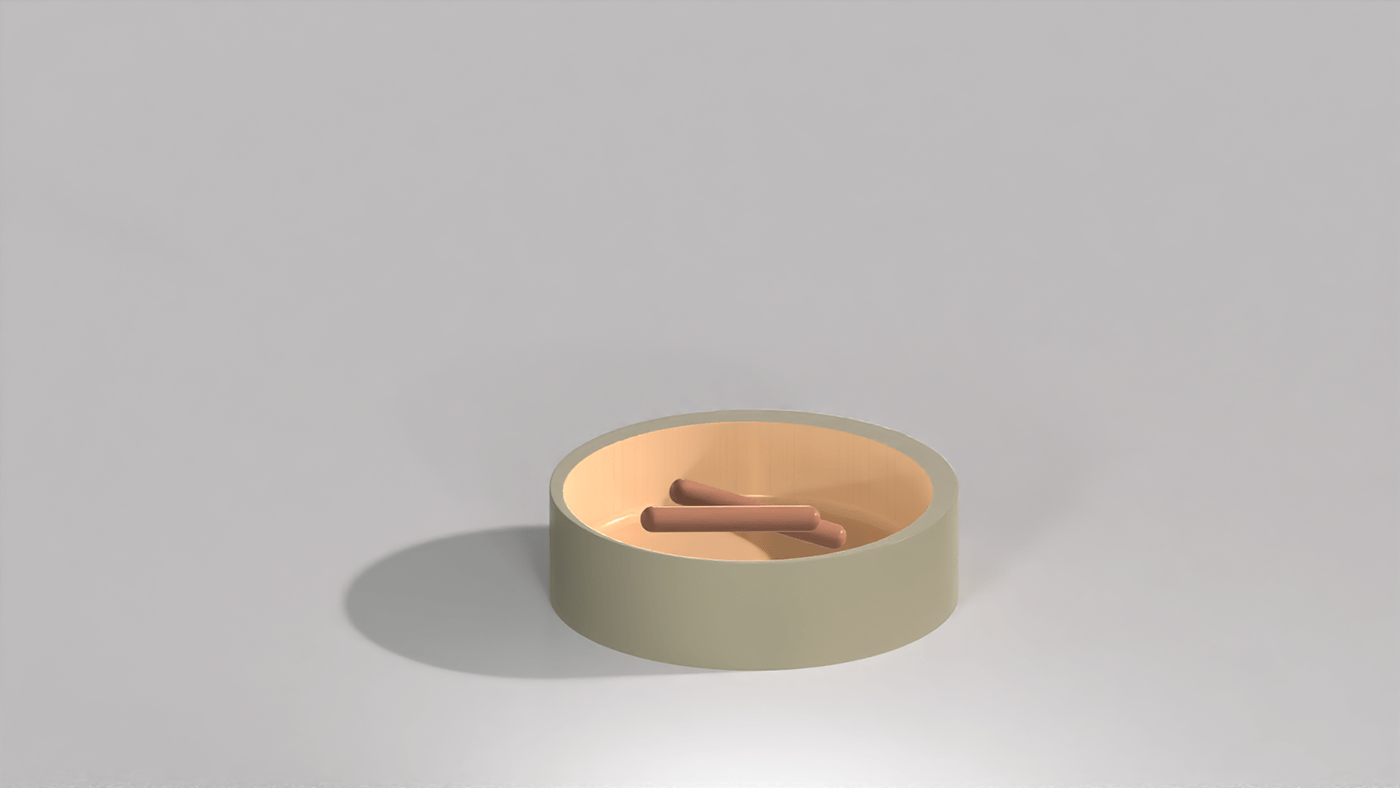 3D bowl dog Food  Render visualization