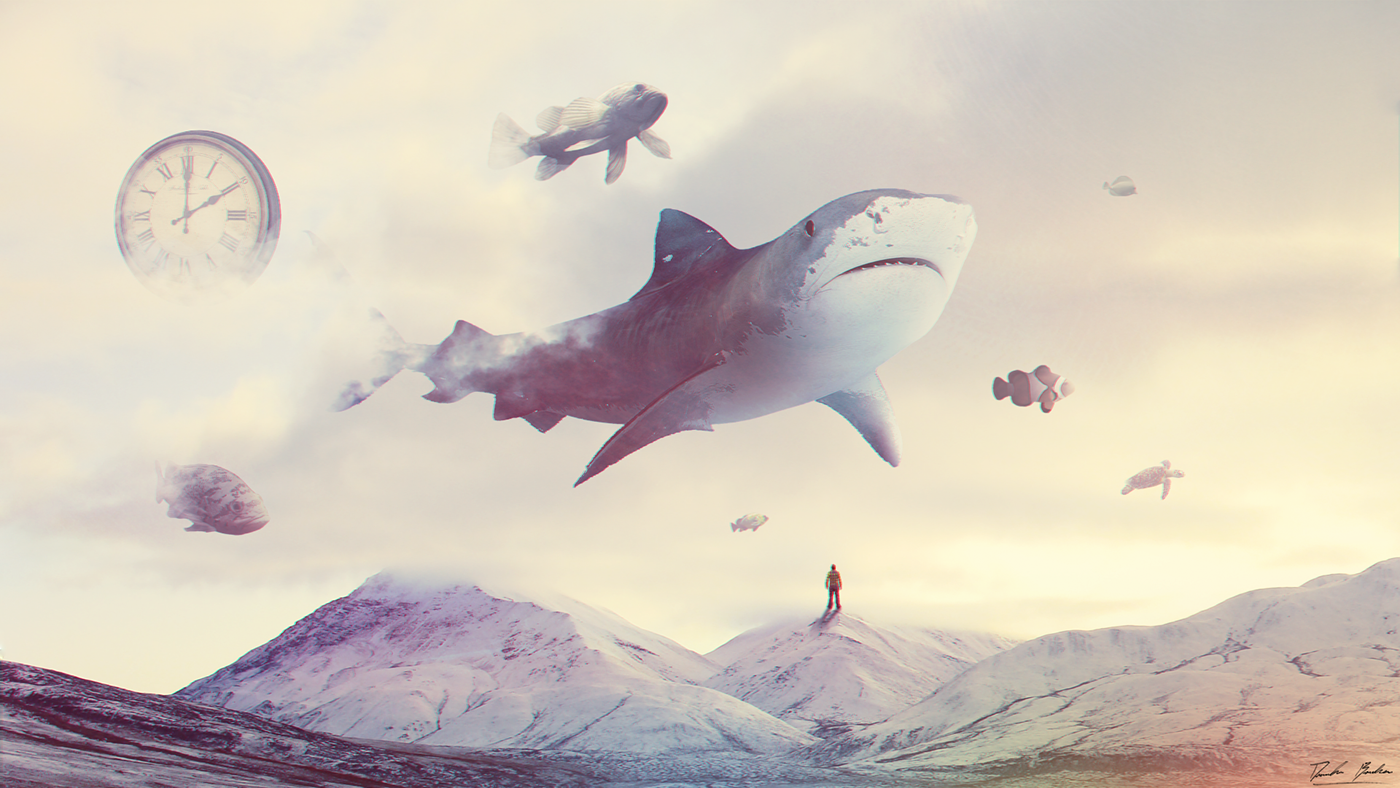 dream photoshop shark fish