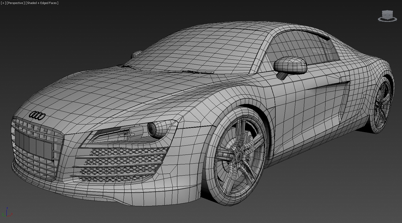 Audi rs6 R8 Audi R8 3ds max wireframe model game design