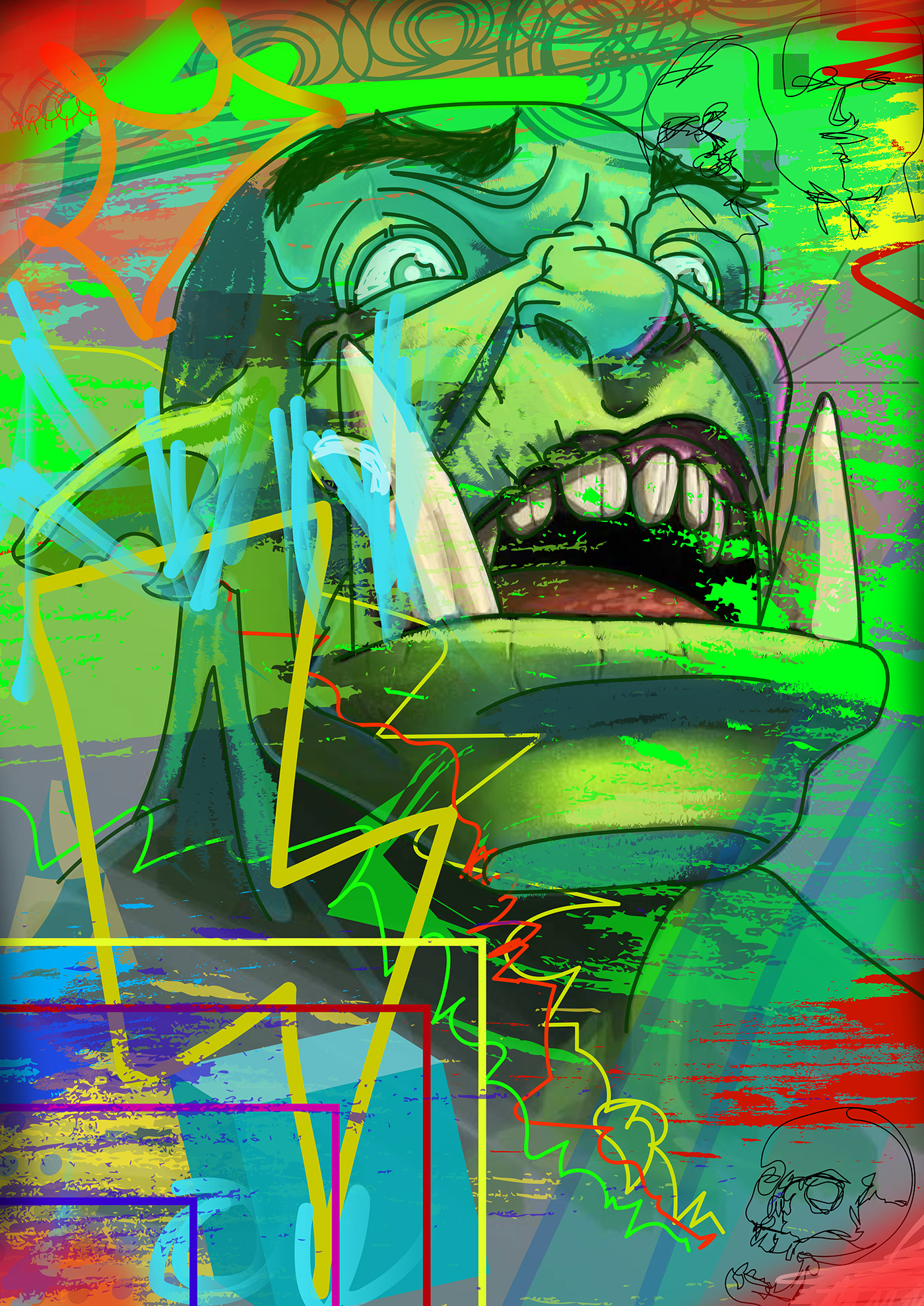 Blizzard Character design  Digital Art  digital painting fanart fantasy green orc orc Pop Art warcraft