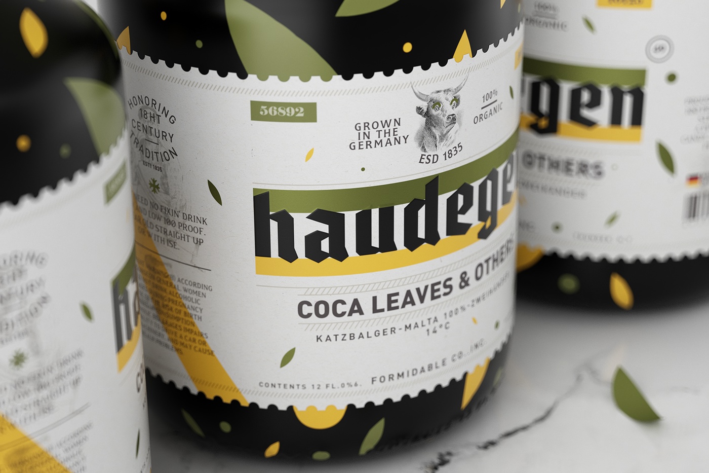 beer Haudegen ale pepper alcohol bottle 3D cinema 4d vray pattern