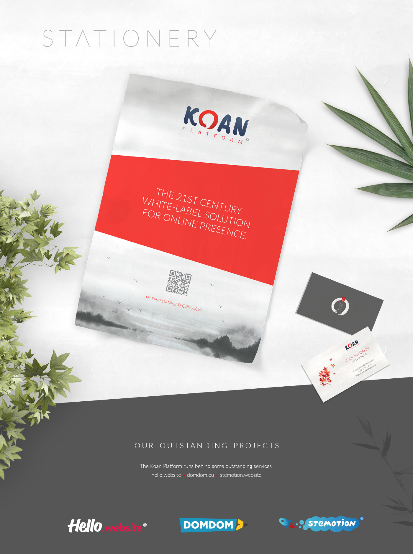 branding  Webdesign clean japan koan logo minimal Stationery Website zen
