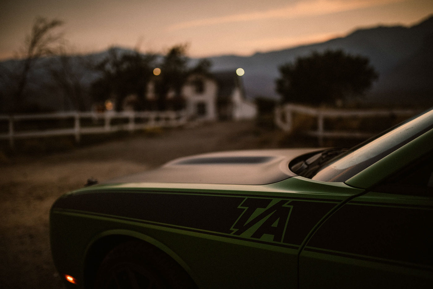 dodge challenger T/A desert hounted house dust dirty Moody atmosphere