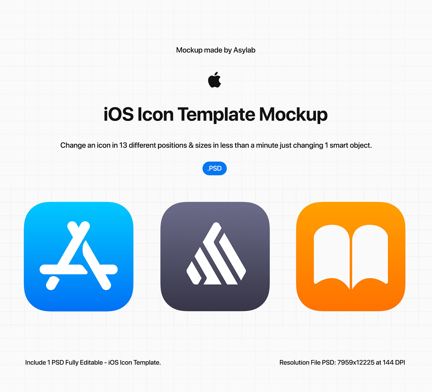 ios Icon ios icon template psd template Mockup presentation apple ios icon psd app