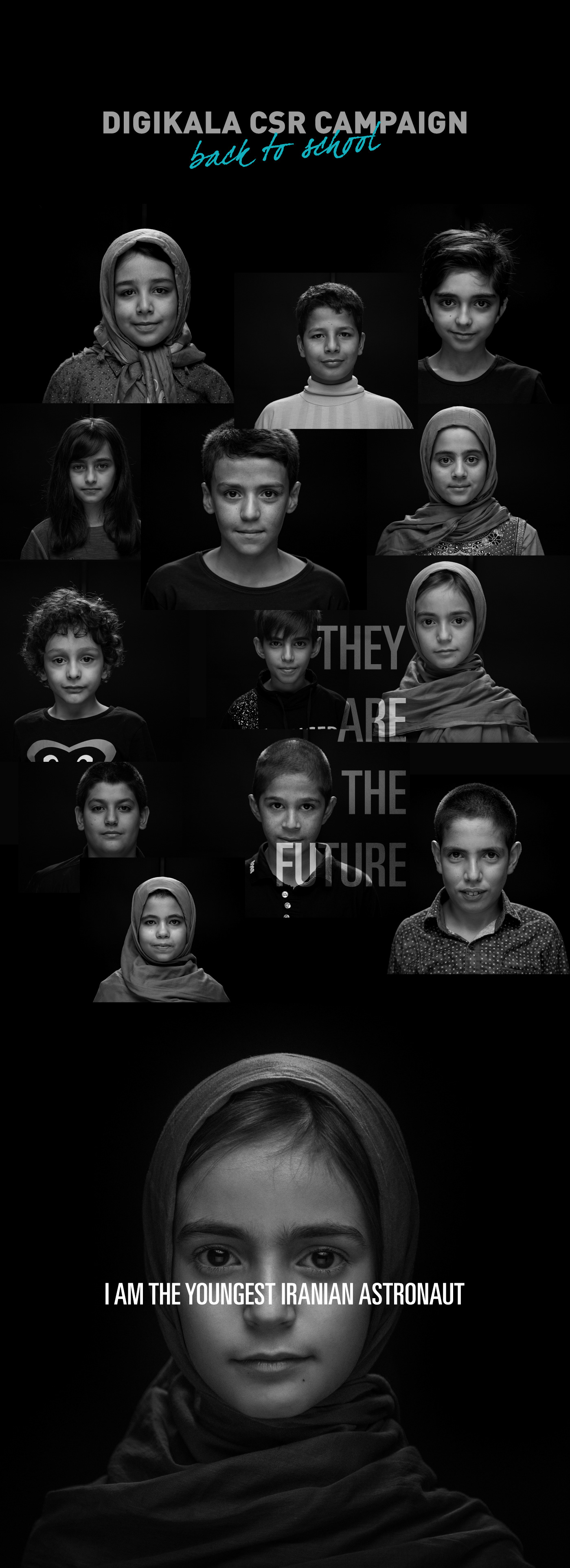children CSR portraite Education astronaut Advertising  billboard creative Photography  سینا سنکار