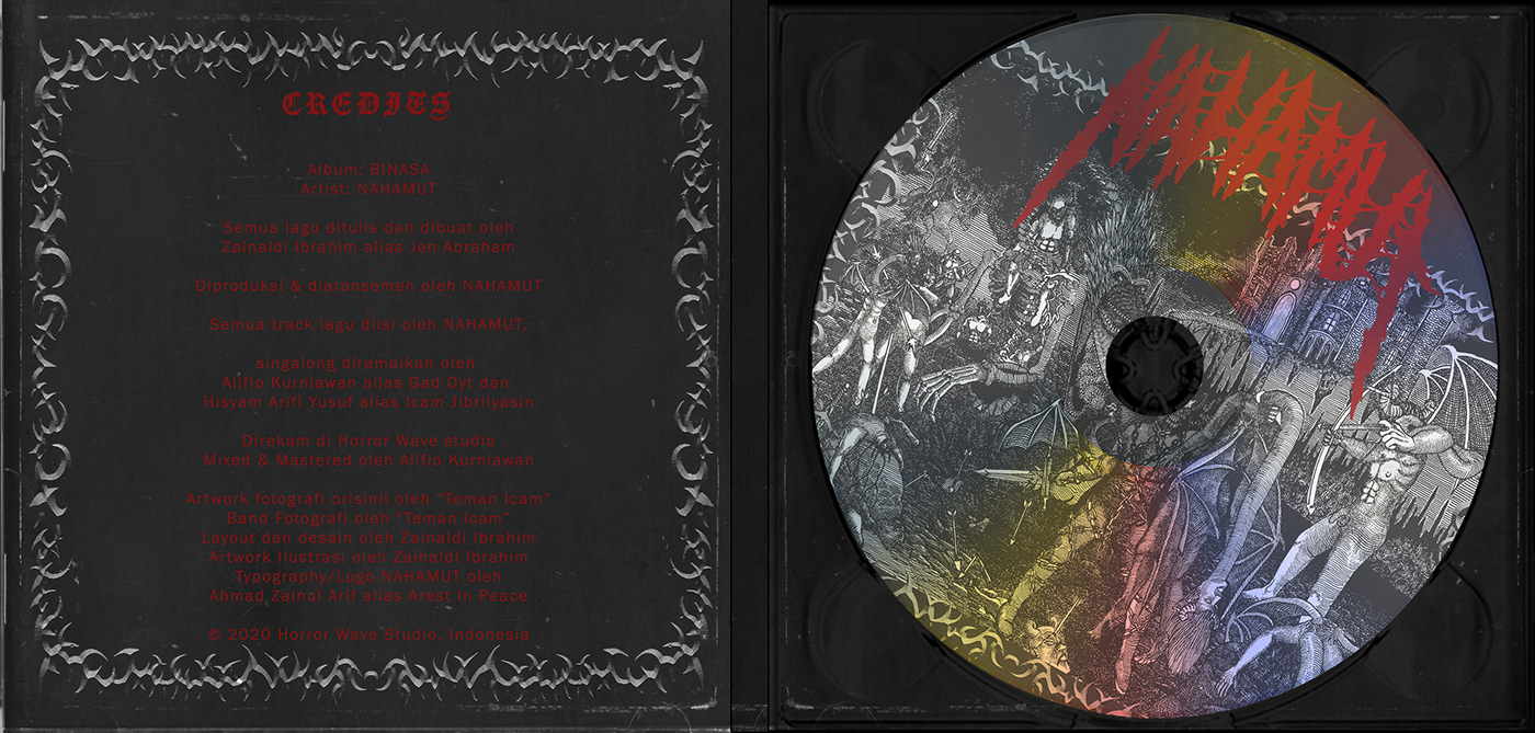 Album Layout Music Artwork digipak band merch Layout Design Dark Fantasy dark art Cover Art cd pen and ink