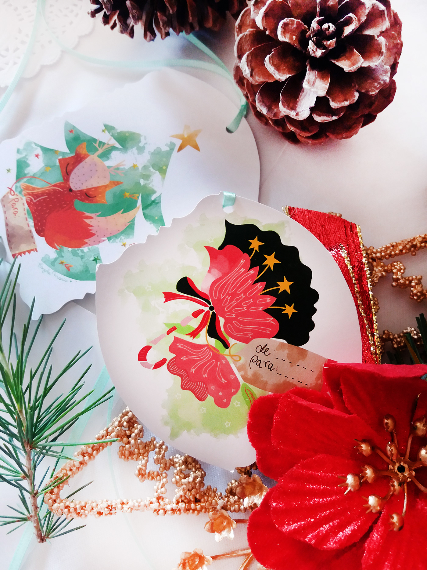 Christmas cards navidad Tarjetas zorro FOX regalos present fiestas Love
