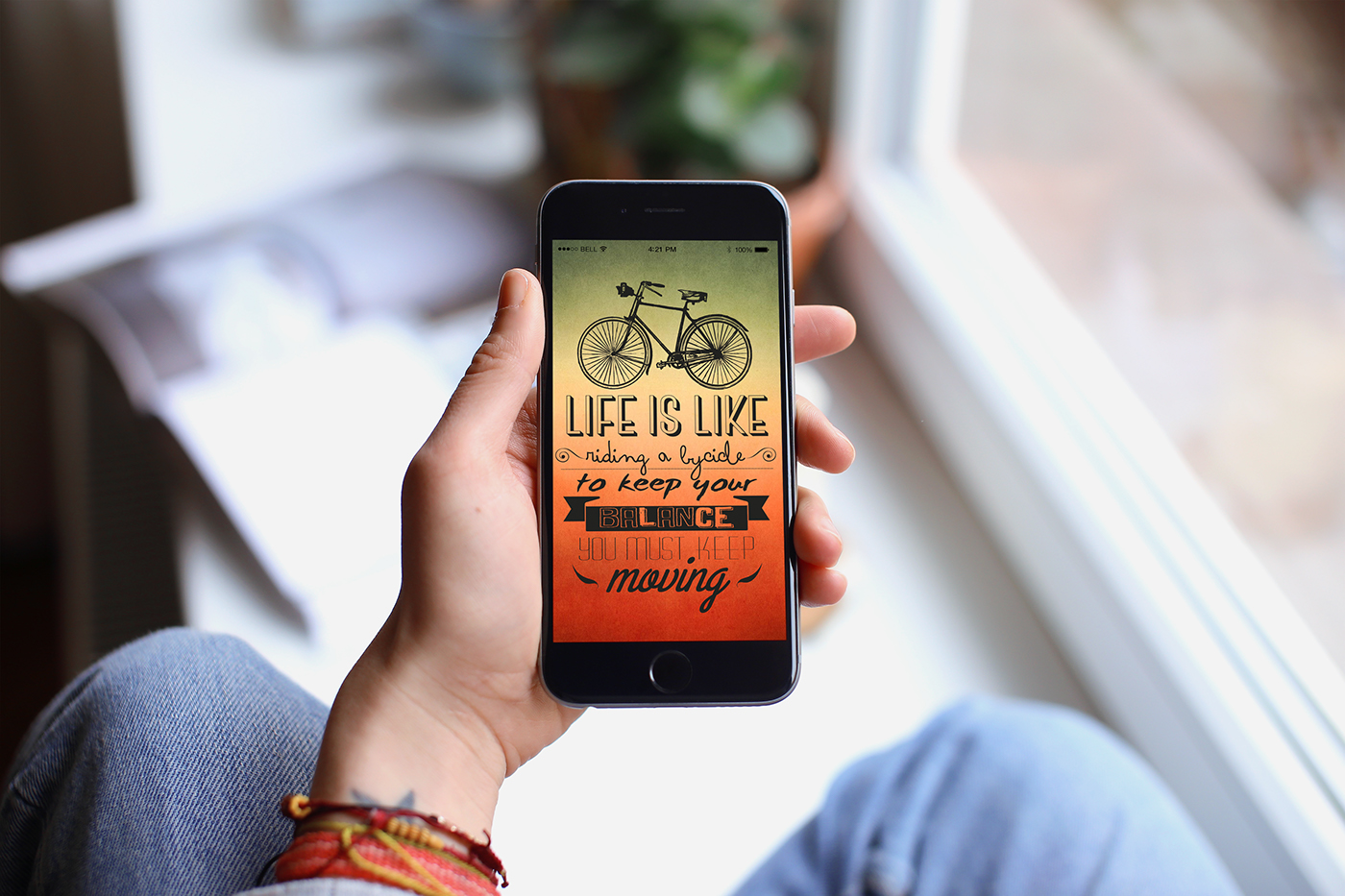 smartphone wallpaper Bike life enjoy smile riding postcard biking