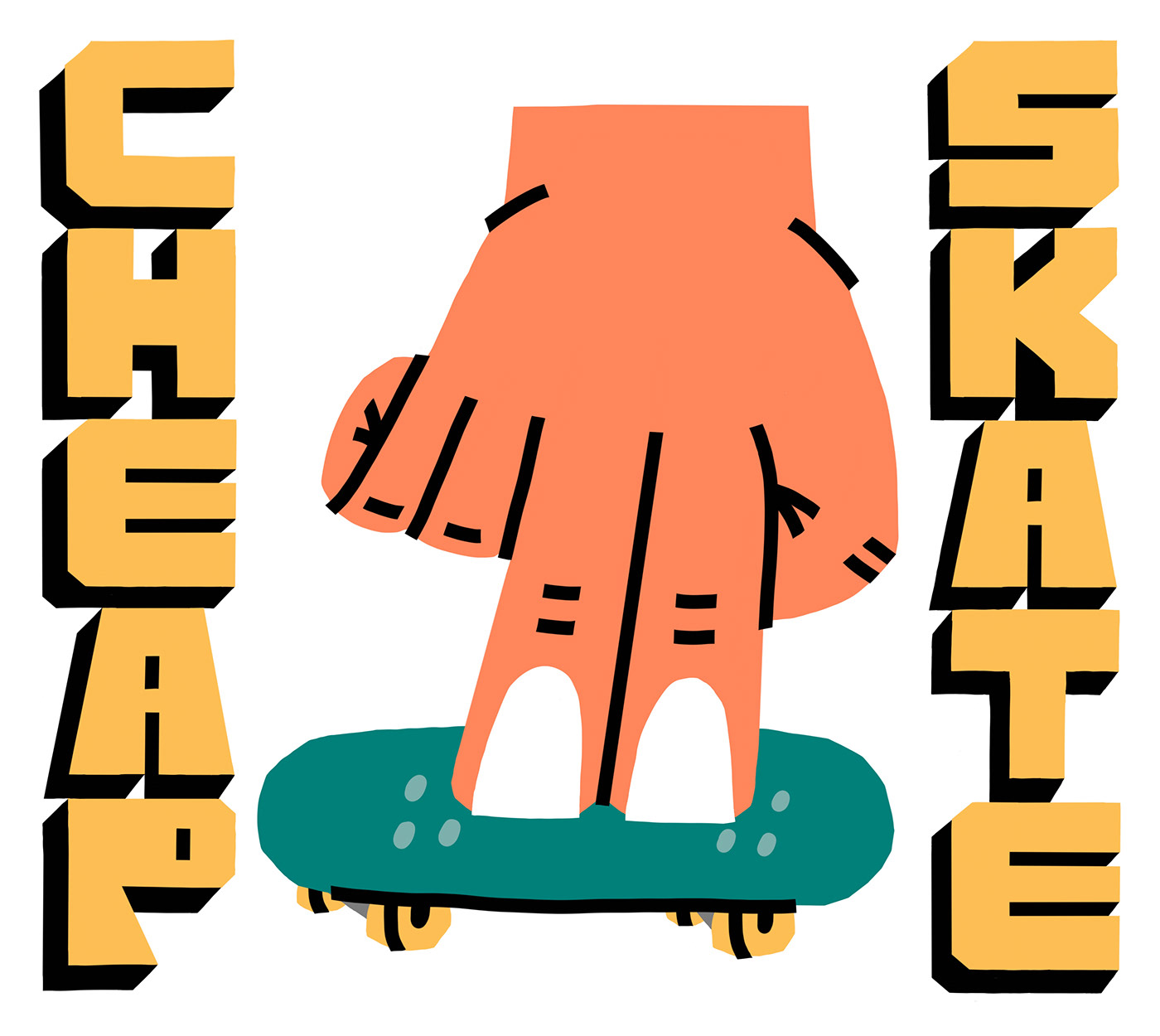 abstract color ILLUSTRATION  Illustrator lettering Procreate shapes skate skateboarding typography  