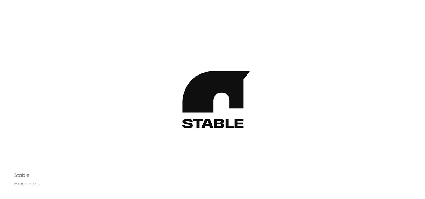 Stable Logo design for horseback riding. Дизайн логотипа для конных прогулок.