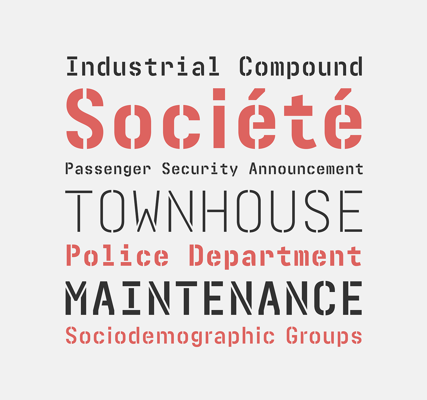 font Typeface stencil monospaced Display Opentype demo soft type free