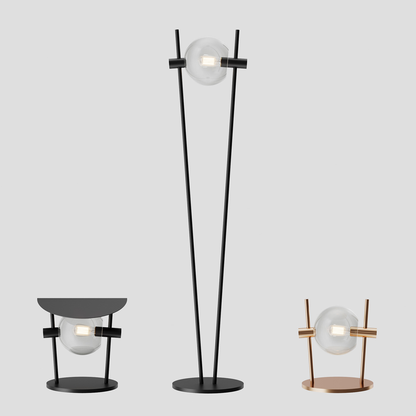 brass glass Lamp lamps minimal nordic
