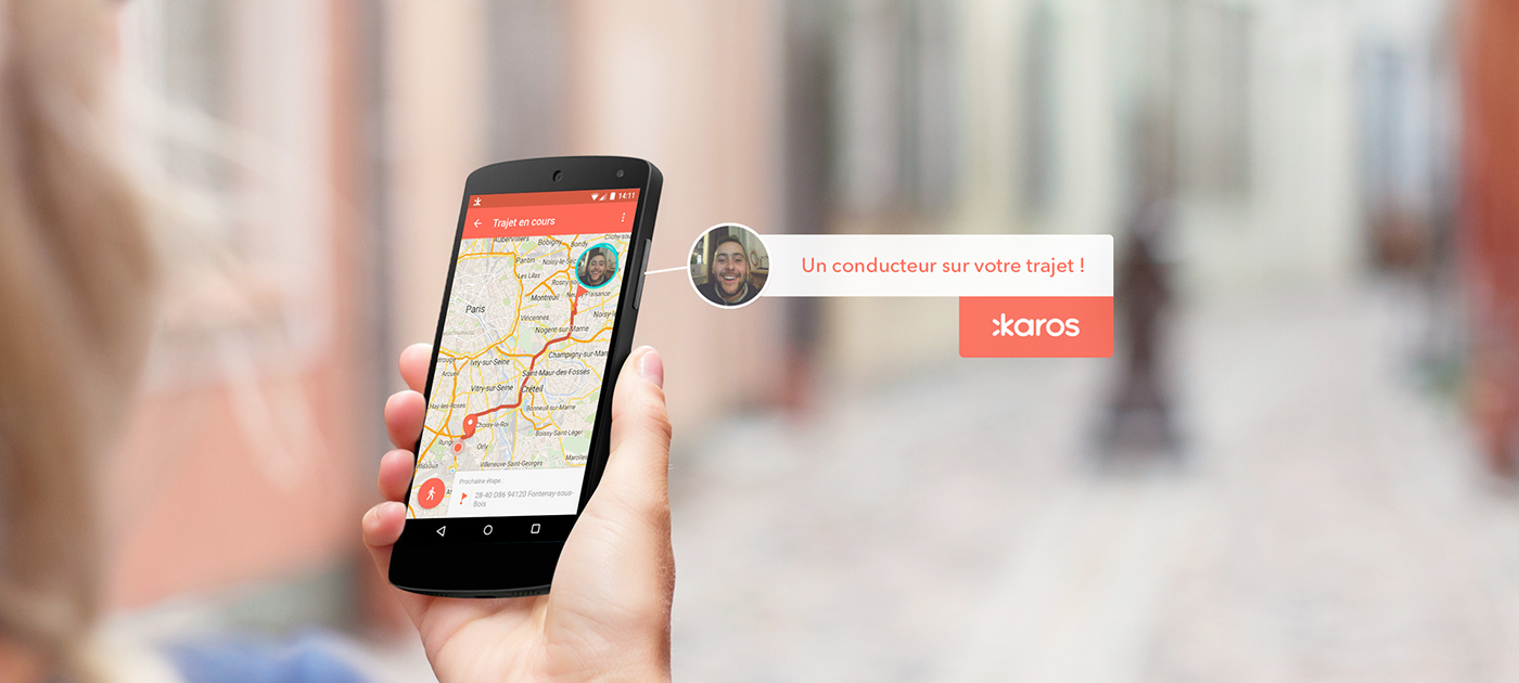 Karos covoiturage Transport app magie Website Startup branding 