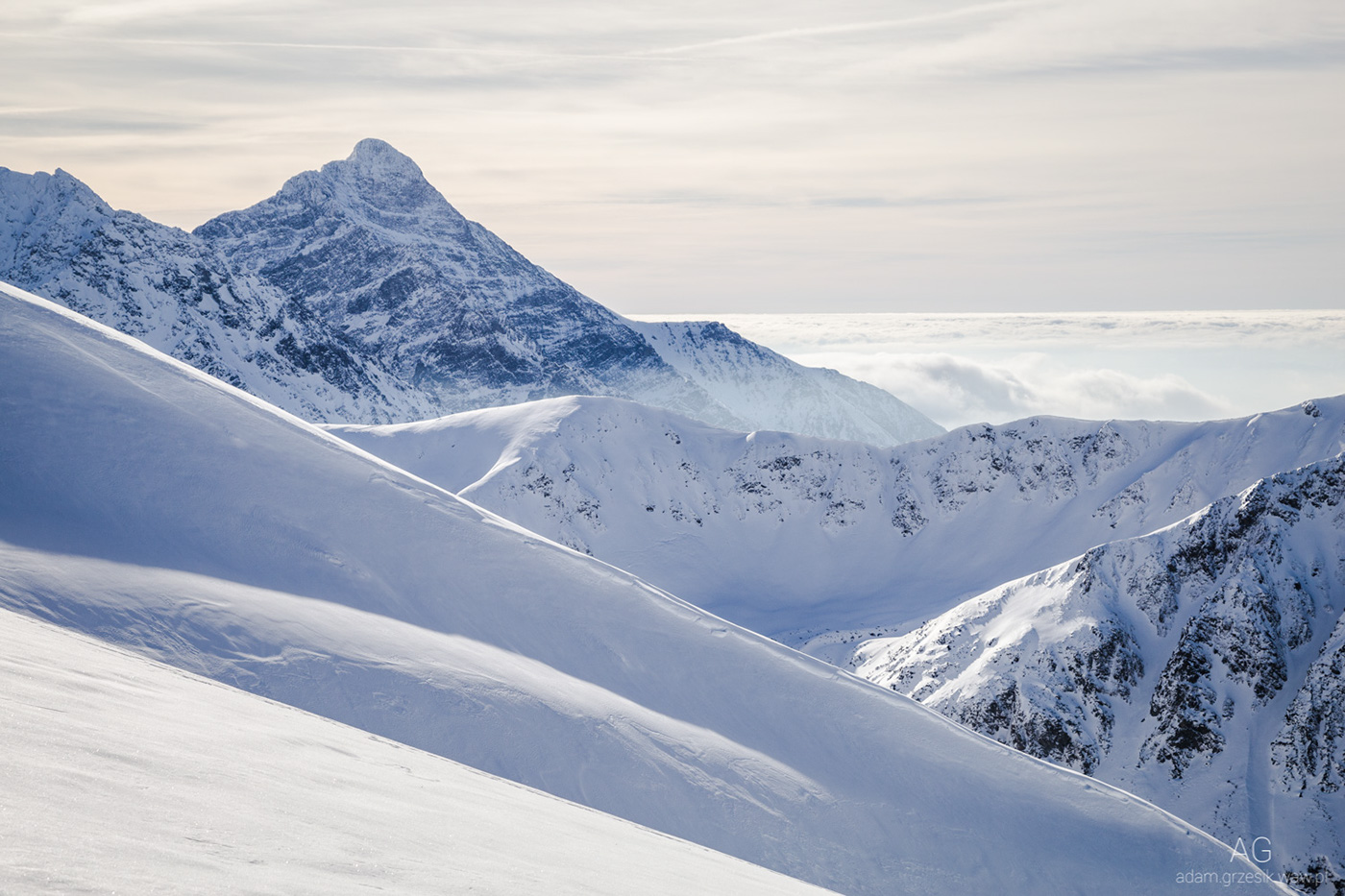 Photography  Landscape Tatra Mountains winter Winter Mountains poland Over clouds High Mountains