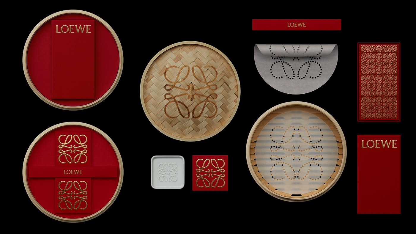 branding  chinese fashion design gift graphic design  loewe Lunar New Year luxury Packaging packaging design
