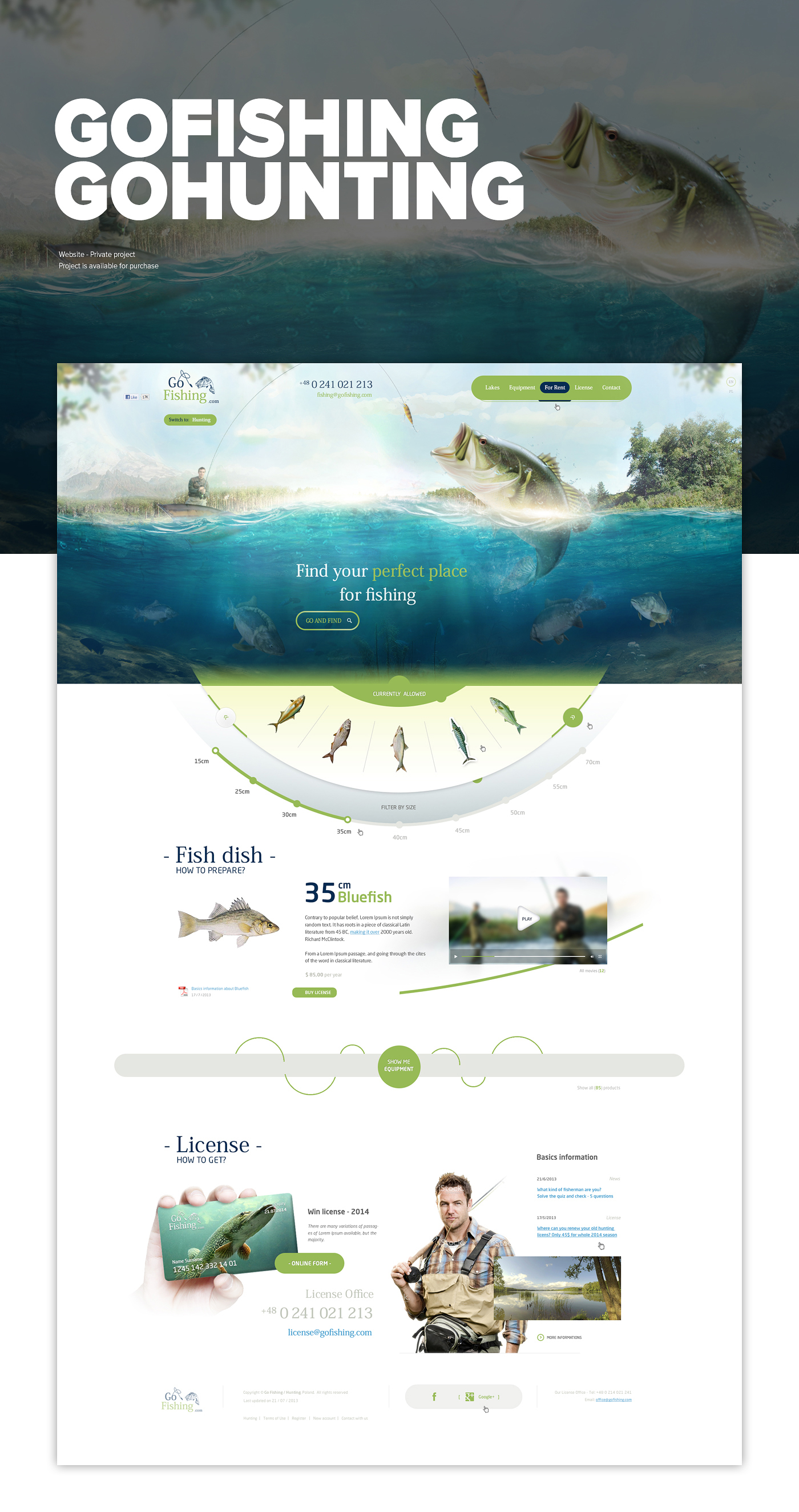 fishing Hunting shooting Webdesign modern Nature go fishing go hunting design fishes ducks