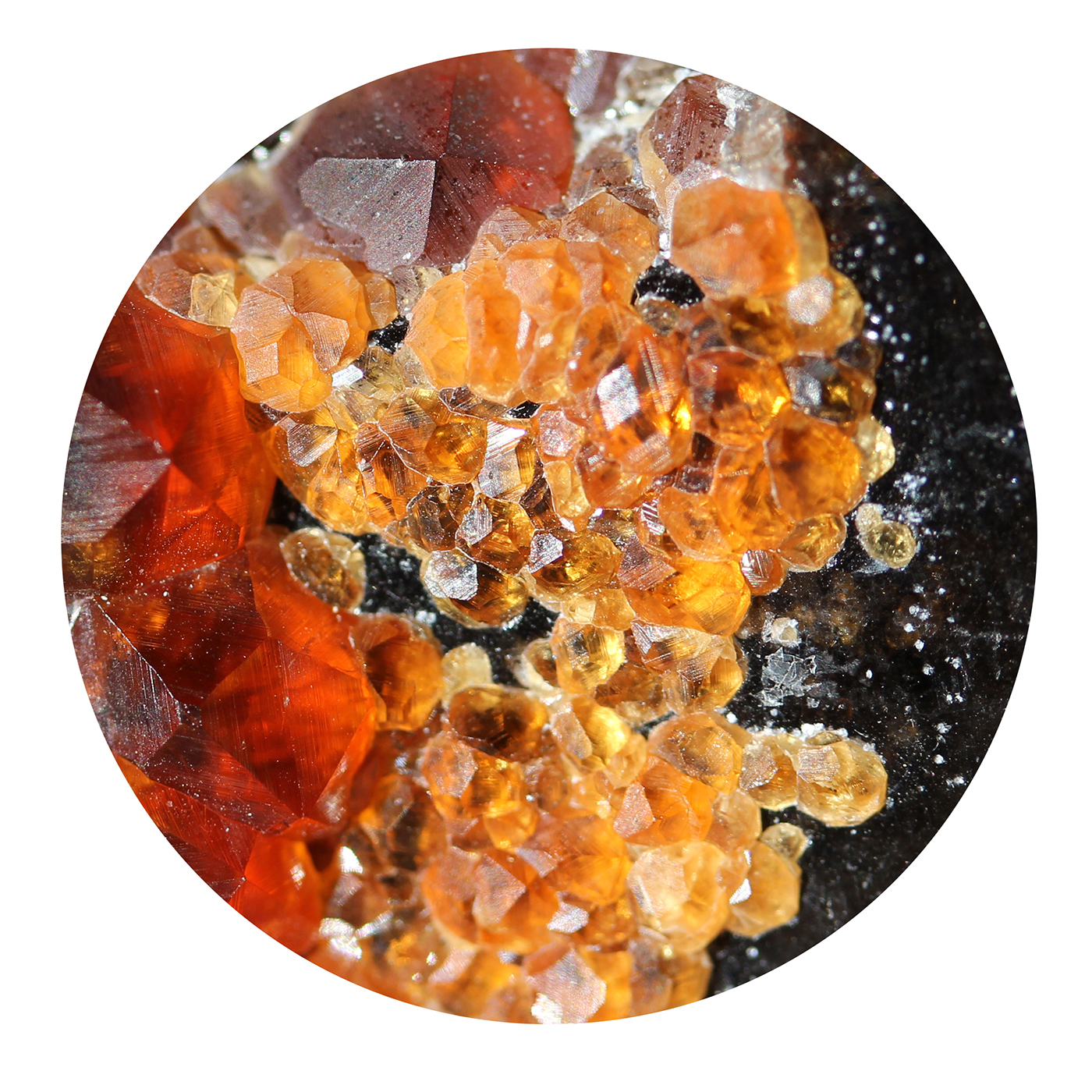 garnet crystal rock mineral orange red macro close-up