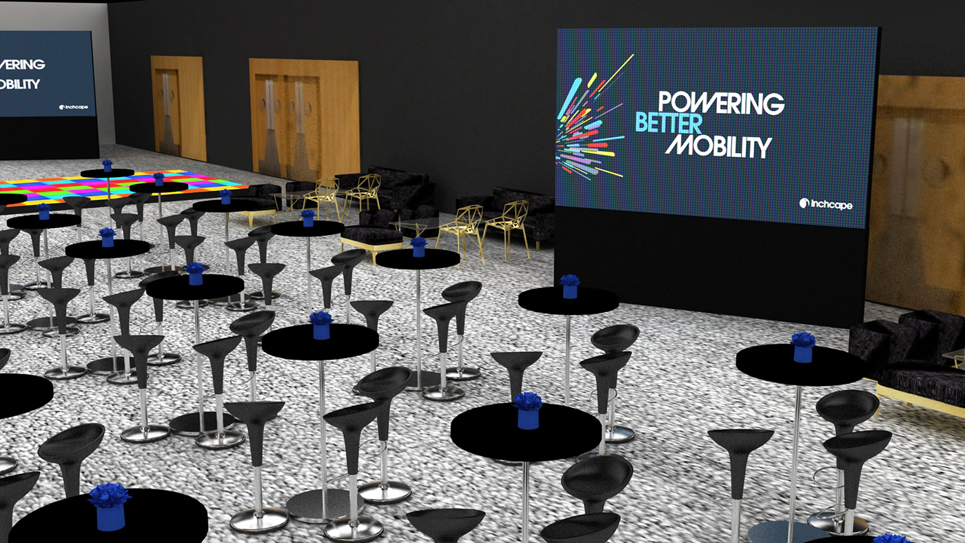 inchcape publicidad creatividad diseño Evento Diseño 3D Render visualization 3D 3ds max