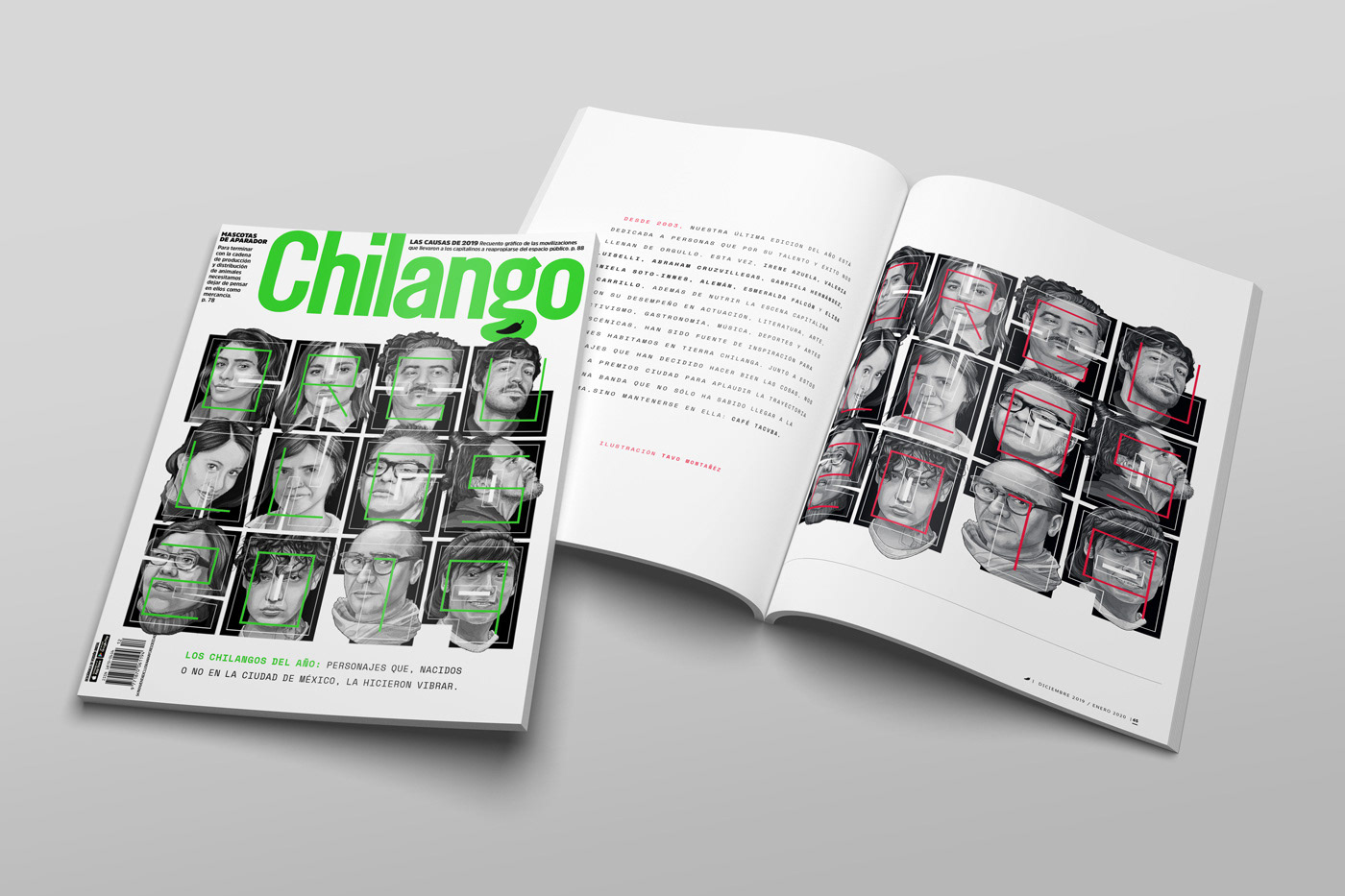 Chilango magazine Cafe Tacvba mexico cover cover design Editorial Illustration digital illustration wacom Adobe Photoshop