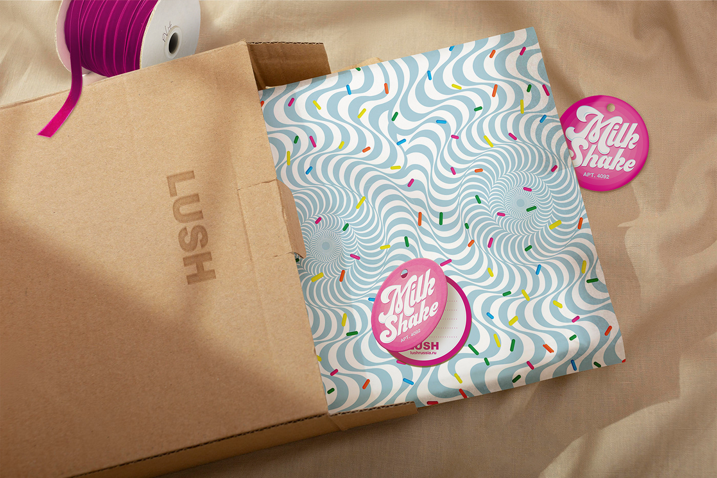 giftwrapping lettering packaging design pattern
