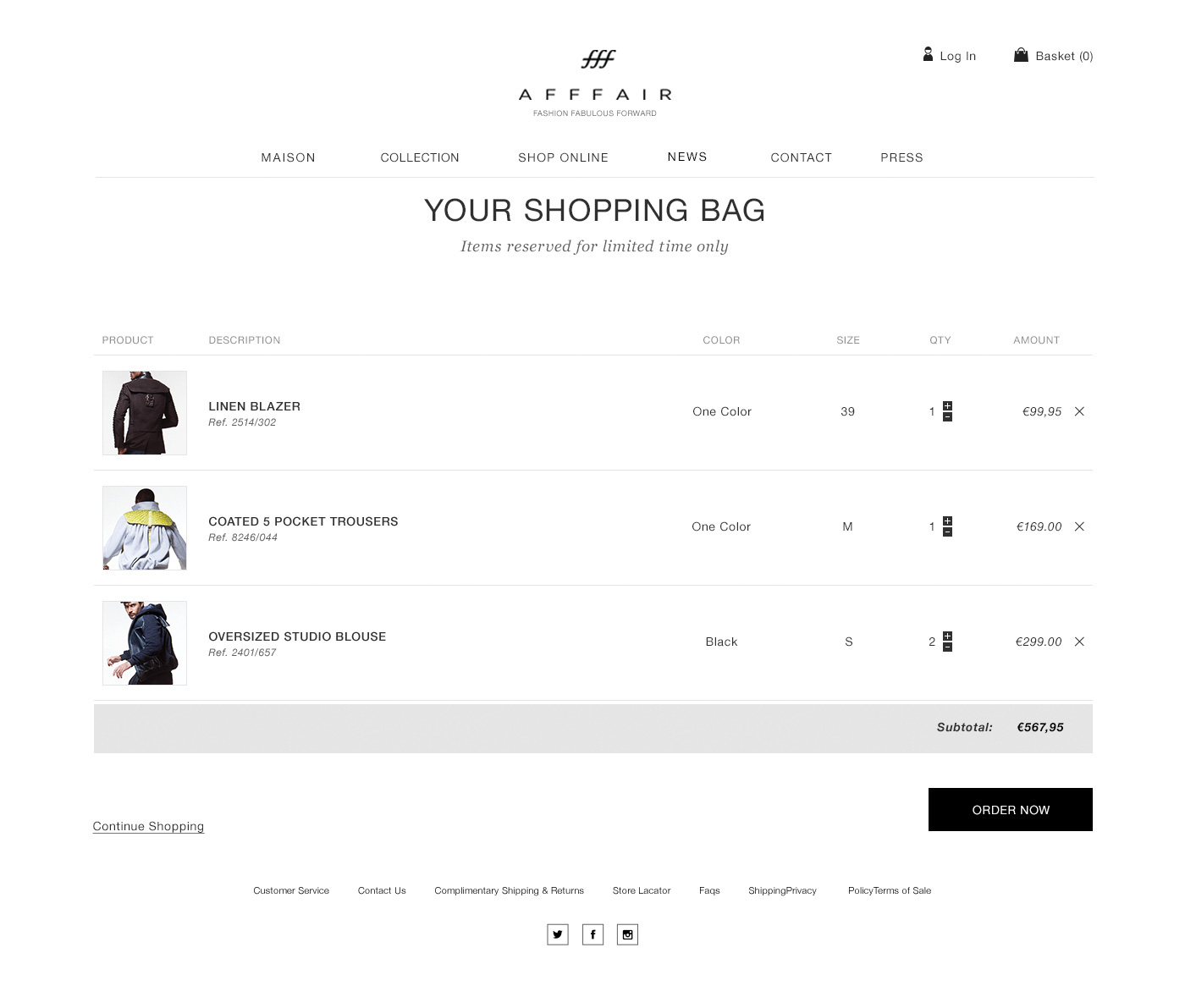Website afffair sedaozturk Shopping moda White black minimal flat istanbul