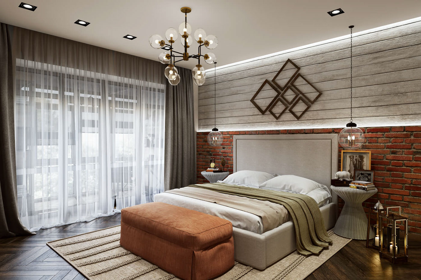 3d Rendering for a contemporary bedroom design. on Behance