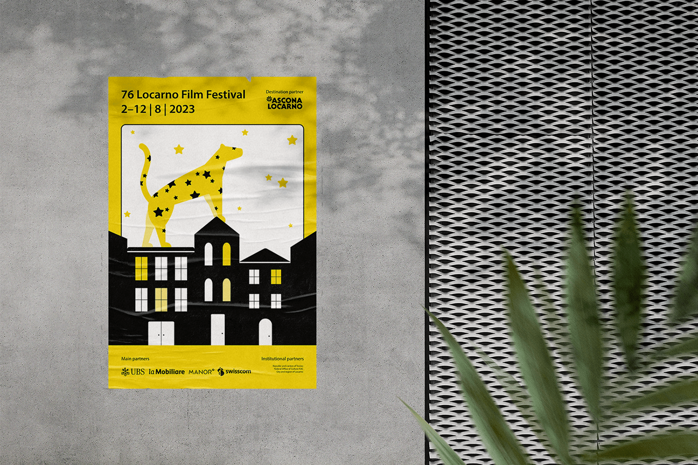 Locarno Locarno Film Festival poster Mockup yellow Landscape leopard